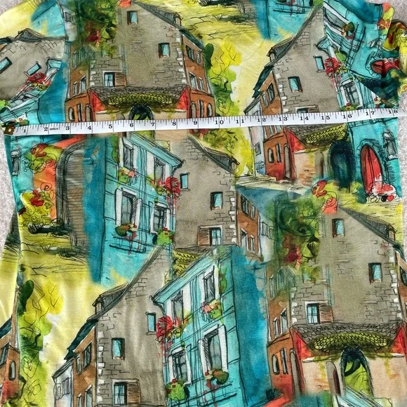 Peck & Peck Blue and Yellow Graphic Relaxed Blouse - Picture 3 of 4